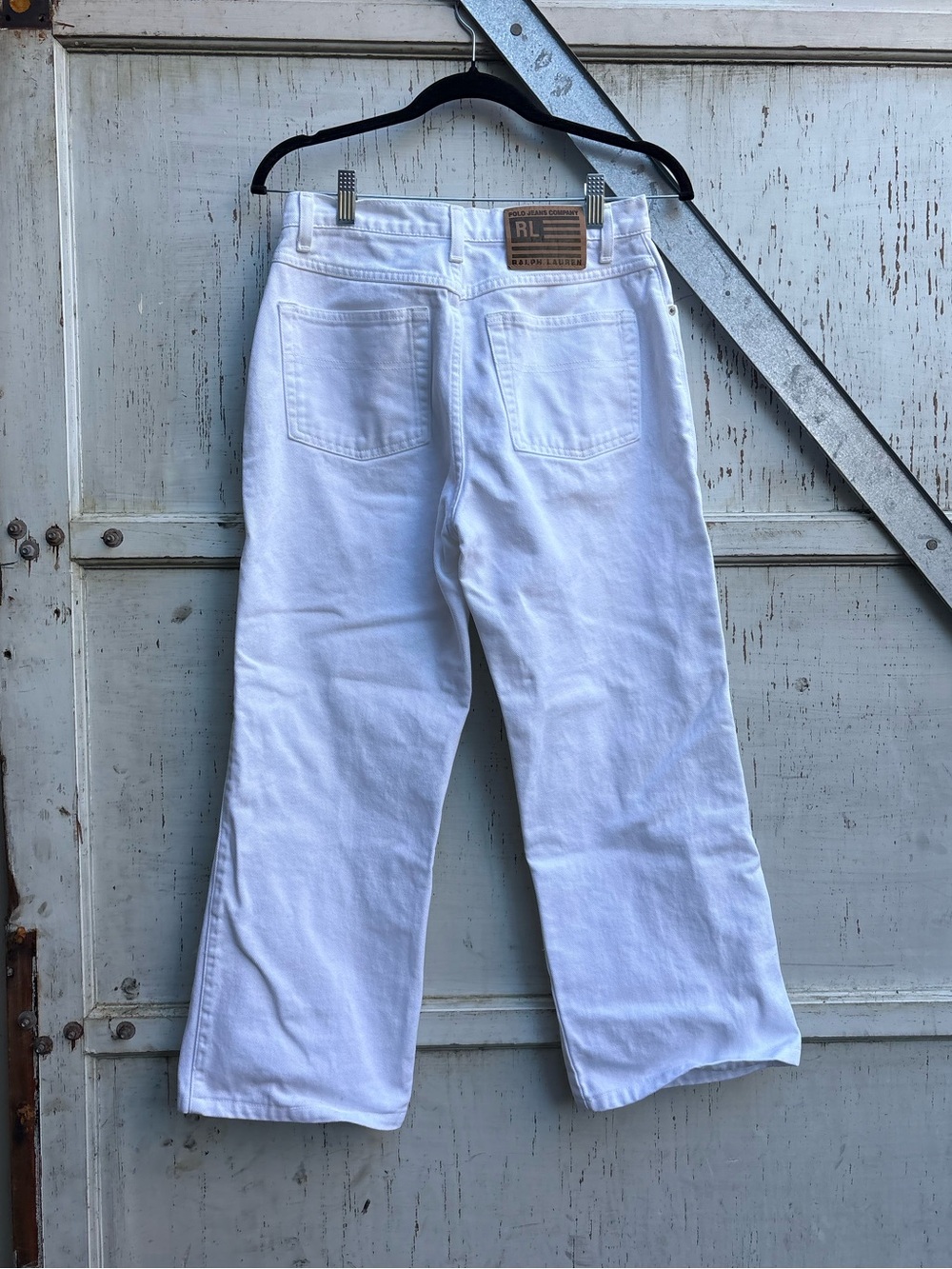 Vintage 00s Polo Ralph Lauren Women’s White Flared Preppy Jeans 28x25